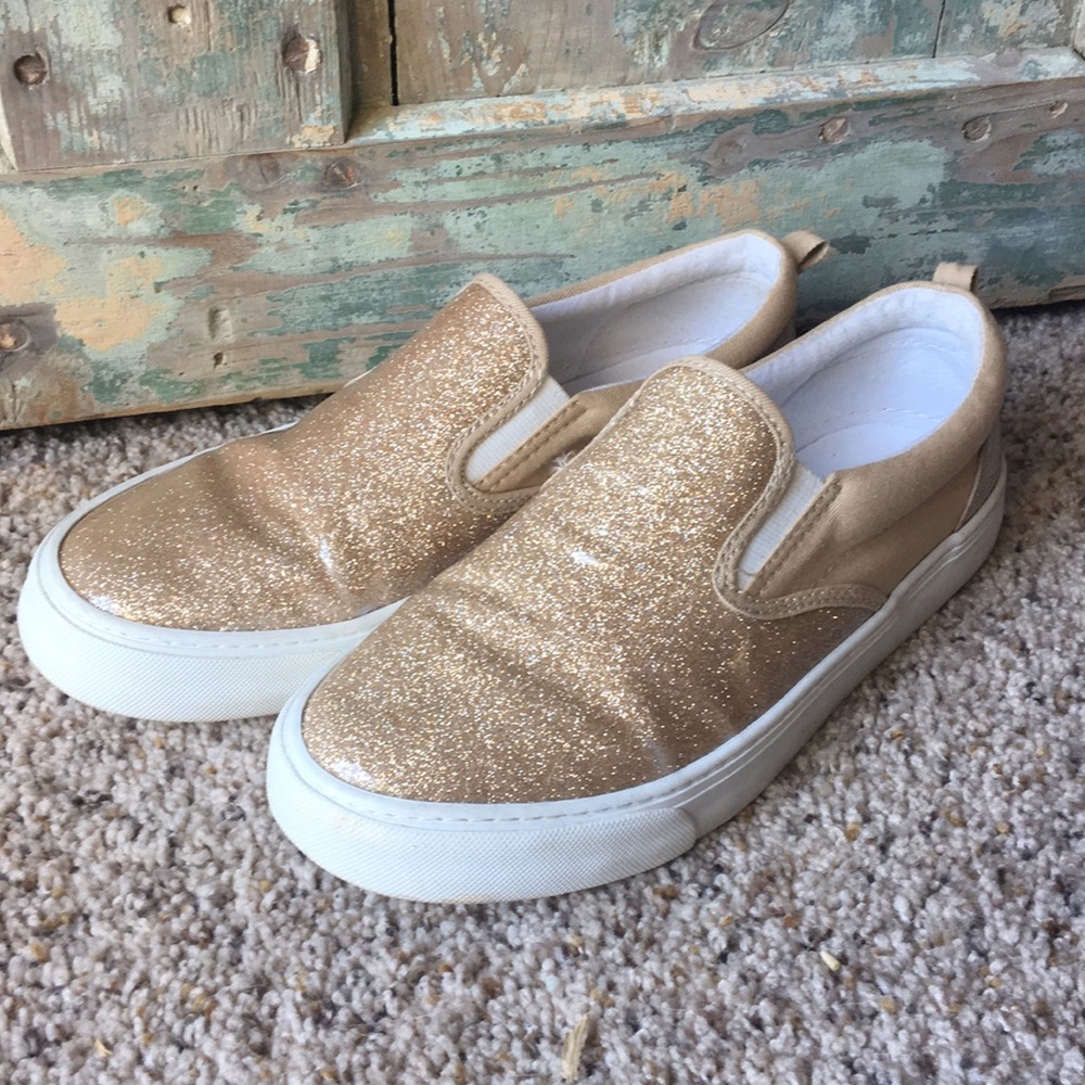 Glitter slip ons